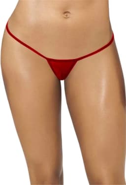 Kırmızı Transparan Tül String Tanga TM1115 - Görsel 2