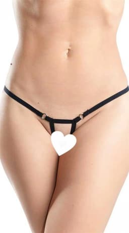 Siyah Arası Açık Seksi Tanga TM1143 - Görsel 1