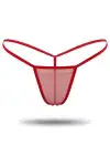 Kırmızı Transparan Tül String Tanga TM1115 - Görsel 1