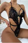 Şık Siyah Dantelli Babydoll Gecelik TM1297 - Görsel 3