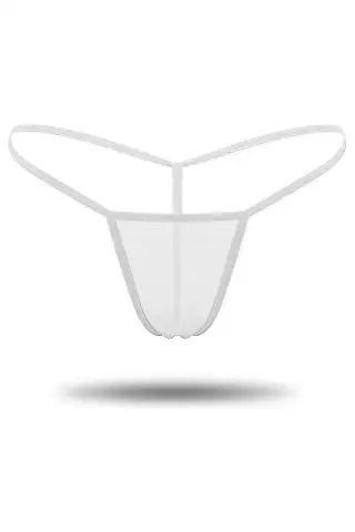 Beyaz Transparan Tül String Tanga TM0368