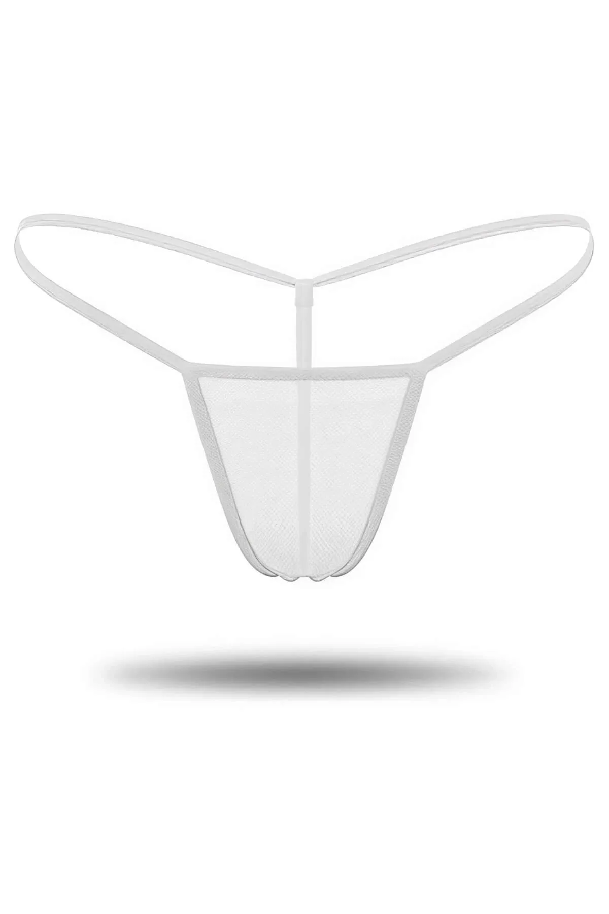 Beyaz Transparan Tül String Tanga TM0368