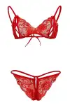 Kırmızı Dantelli Fantazi Sütyen ve G-String Takım TM2048 - Görsel 3