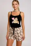 Renkli Ayıcık Desenli Askılı Şortlu Kadın Pijama Takımı - Görsel 3