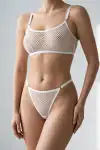 Beyaz File Bralet ve Tanga Fantazi İç Giyim Takımı TM1476 - Görsel 1