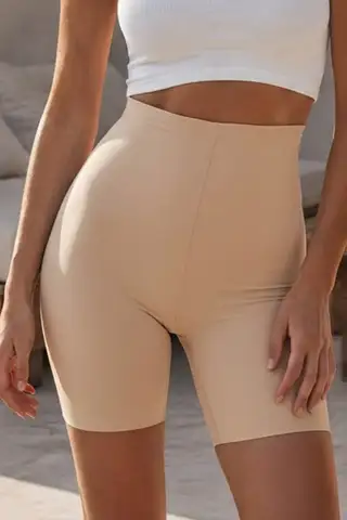 Kadın U Yaka Bele Oturan Örme Detaylı Ten Korse - 6