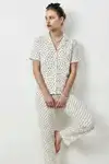 V Yaka Kapama Lastik Bel Su Yeşili Pijama Takımı - Görsel 8