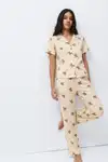 Standart Boy Elastanlı Kırık Beyaz Pijama Takımı - Görsel 1
