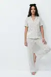 Standart Boy Elastanlı Kırık Beyaz Pijama Takımı - Görsel 11