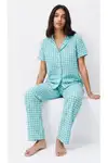 Standart Boy Elastanlı Kırık Beyaz Pijama Takımı - Görsel 13