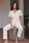 Viskon Karışım Homewear Kırık Beyaz Pijama Takımı - Görsel 12