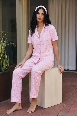Viskon Karışım Homewear Kırık Beyaz Pijama Takımı - 13