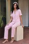 Viskon Karışım Homewear Kırık Beyaz Pijama Takımı - Görsel 14