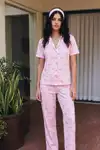 Viskon Karışım Homewear Kırık Beyaz Pijama Takımı - Görsel 15