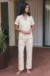 Viskon Karışım Homewear Kırık Beyaz Pijama Takımı - Görsel 8