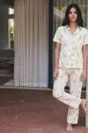 Viskon Karışım Homewear Kırık Beyaz Pijama Takımı - Görsel 9