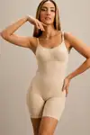 Kadın Kalp Yaka Sportif İncelten Etki Kahverengi Body - Görsel 7