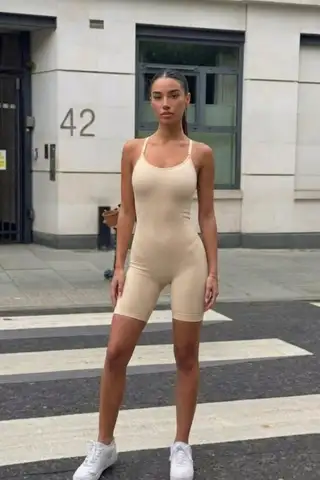 Kadın Sıkılaştırıcı Kahverengi Casual Esnek Body - 11