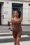 Kadın Sıkılaştırıcı Kahverengi Casual Esnek Body - Görsel 3