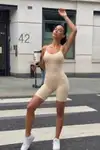Kadın Sıkılaştırıcı Kahverengi Casual Esnek Body - Görsel 8