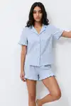 Kadın Desenli Trend Kar Beyaz Pijama Takımı - Görsel 15
