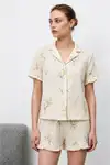 Kadın Premium Fırfırlı Çok Renkli Pijama Takımı - Görsel 1