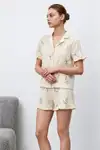 Kadın Premium Fırfırlı Çok Renkli Pijama Takımı - Görsel 2