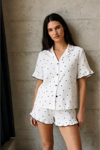 Kadın V Yaka Comfort Fit Pembe Pijama Takımı - 13