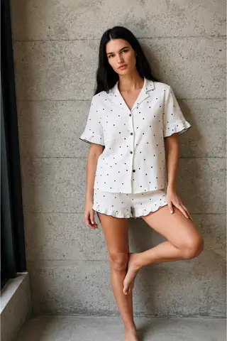 Kadın V Yaka Comfort Fit Pembe Pijama Takımı - 15