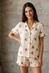 Kadın V Yaka Comfort Fit Pembe Pijama Takımı - Görsel 7