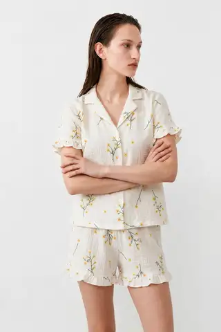 Kadın Relaxed Lastikli Çok Renkli Pijama Takımı - 2