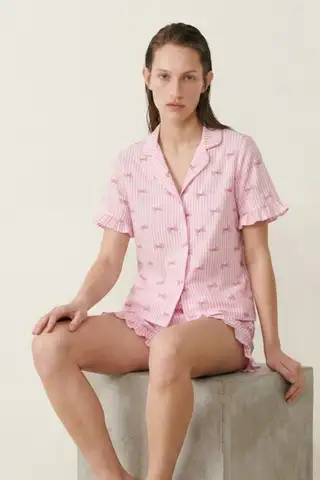 Kadın Relaxed Lastikli Çok Renkli Pijama Takımı - 18
