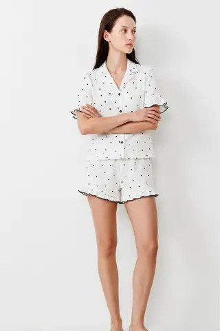 Kadın Relaxed Lastikli Çok Renkli Pijama Takımı - 20