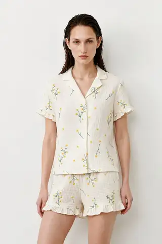Kadın Relaxed Lastikli Çok Renkli Pijama Takımı - 3