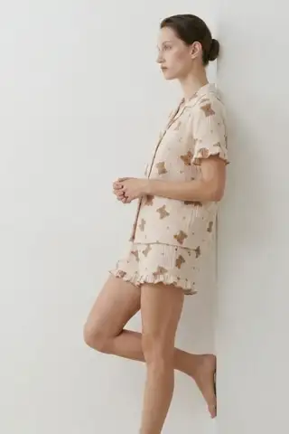 Kadın Relaxed Lastikli Çok Renkli Pijama Takımı - 10