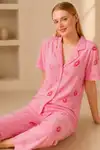 Dudak Desenli Pijama Takımı 4646-Pembe - Görsel 2