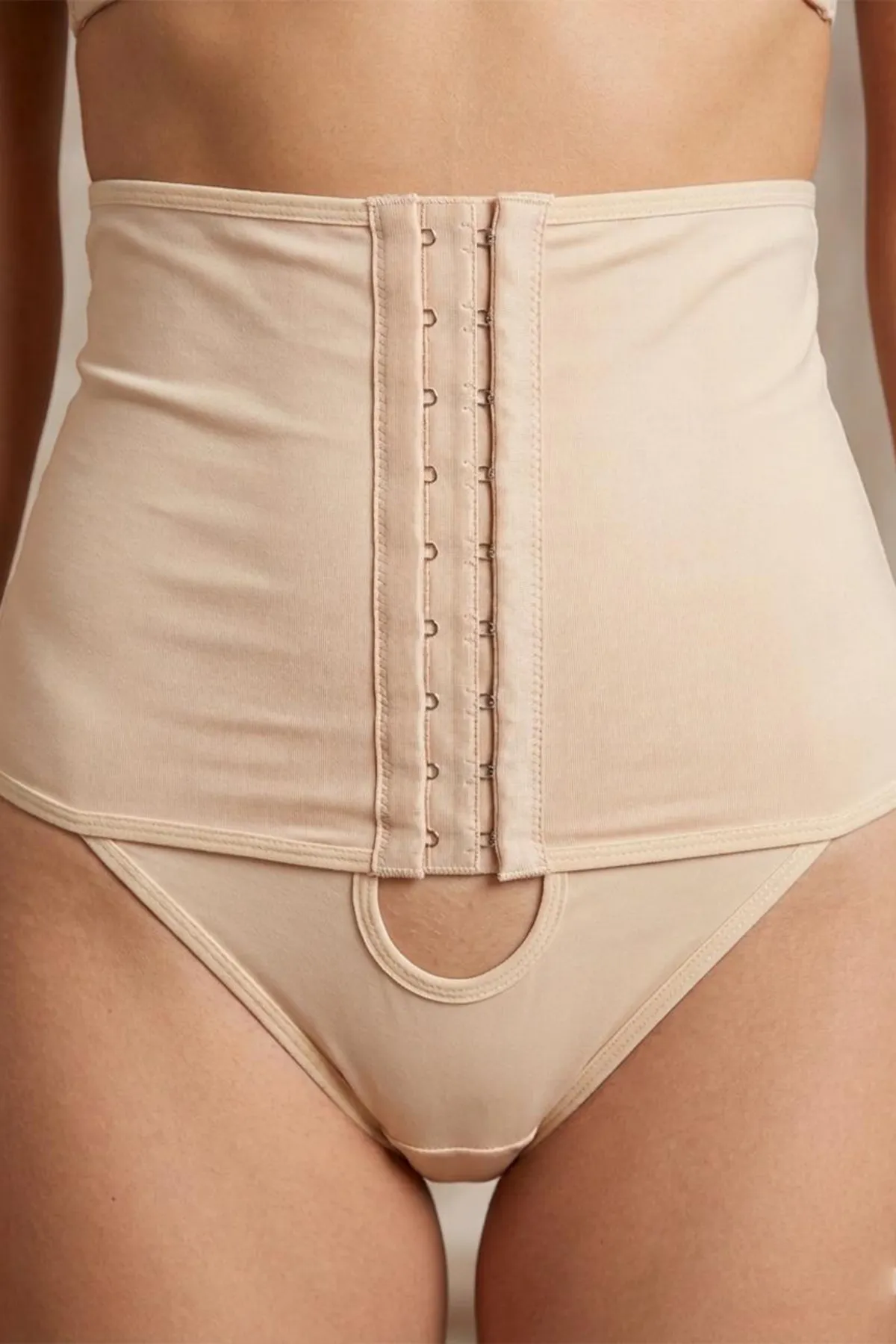 Bel Toparlayıcı Önden Agraflı Slip Korse 1053 -Ten