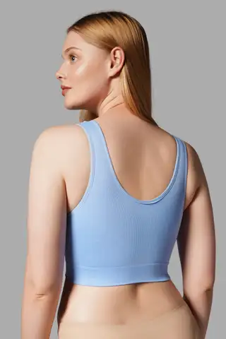 Göğüs Toparlayıcı Dikişsiz Seamless Büstiyer Korse – Kalın Askılı Pedsiz Balensiz Toparlayıcı Sütyen 5050 Gül Kurusu - 18