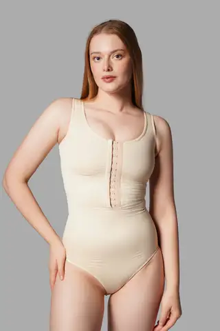 Kalın Askılı Agraflı Body Slip 9064 Bej - 1
