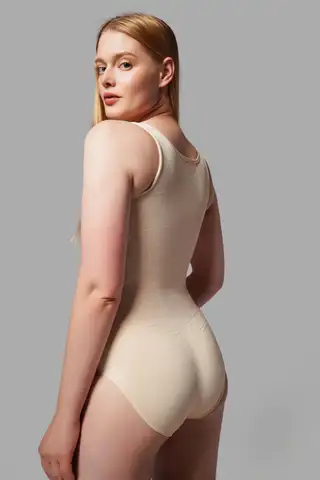 Kalın Askılı Agraflı Body Slip 9064 Bej - 3