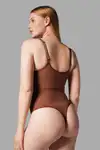 string zıbın sıkılaştırıcı toparlayıcı örme kumaş body 9052 Kahverengi - Görsel 5