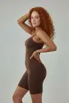 body yüksek bel tam boy 9050 Kahverengi - Görsel 3