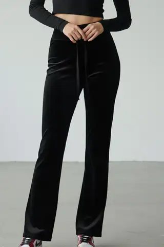 KADİFE İSPANYOL PAÇA PANTOLON 4435 Siyah - 3