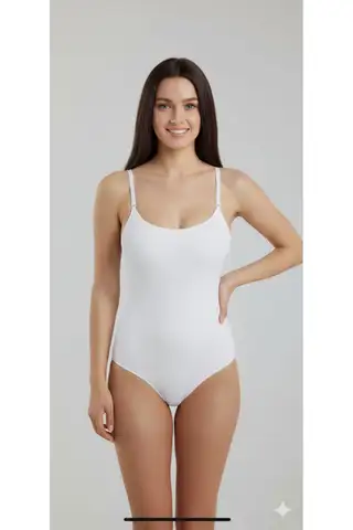 Seamless Zıbın Korse Çıtçıtlı Body 2 Beden İncelten Toparlayıcı Push Up Etkili Karın Bel Göbek Sıkılaştırıcı Kadın Body Korse 9051 Beyaz - 3