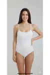 Seamless Zıbın Korse Çıtçıtlı Body 2 Beden İncelten Toparlayıcı Push Up Etkili Karın Bel Göbek Sıkılaştırıcı Kadın Body Korse 9051 Beyaz - Görsel 3