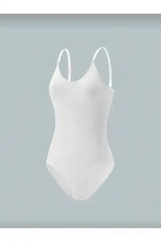 Seamless Zıbın Korse Çıtçıtlı Body 2 Beden İncelten Toparlayıcı Push Up Etkili Karın Bel Göbek Sıkılaştırıcı Kadın Body Korse 9051 Beyaz - 4