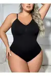 Seamless Zıbın Korse Çıtçıtlı Body 2 Beden İncelten Toparlayıcı Push Up Etkili Karın Bel Göbek Sıkılaştırıcı Kadın Body Korse 9051 Beyaz - Görsel 9