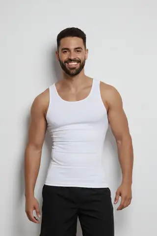 Erkek Atlet Korse Bel Göğüs Göbek Toparlayıcı Sıkılaştırıcı Korse 6050 Beyaz - 1