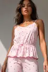 Kadın Regular Kesim Sezonsuz Pembe Pijama Takımı - Görsel 3