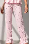 Kadın Regular Kesim Sezonsuz Pembe Pijama Takımı - Görsel 4